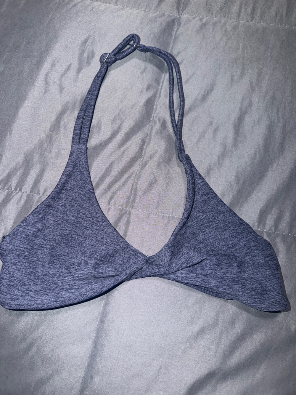 Bombshell sportswear heathered Blue Twist-Front Halter top